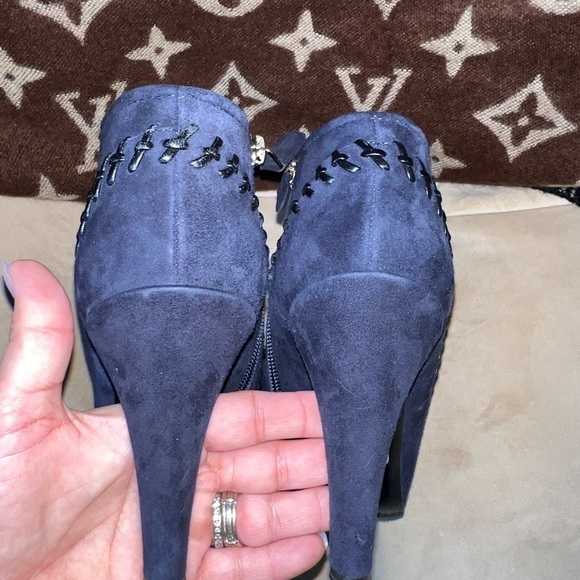 CHANEL Navy and Black Ankle Boots - Picture 11 of 13